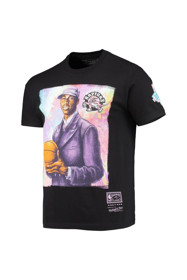 Men's Mitchell & Ness Tracy McGrady Black Toronto Raptors Hardwood Classics Draft Day Colorwash T-Shirt, Alternate, color, Black