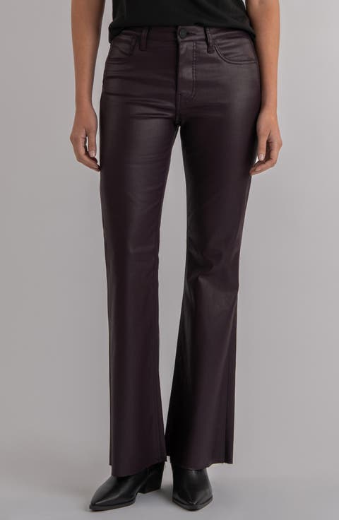 Stella Coated Raw Hem High Waist Flare Jeans