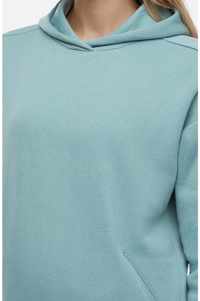 Andie Oversize Fleece Hoodie, Alternate, color, OIL BLUE