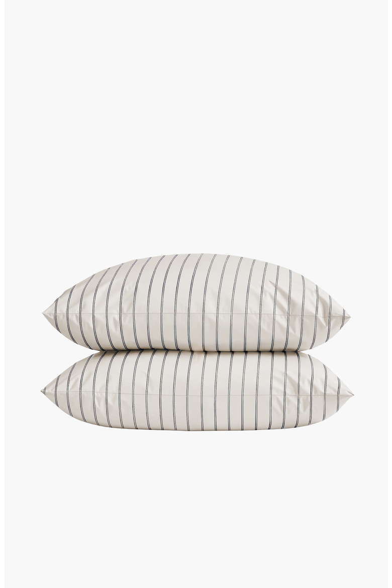 Luxe Australian Sateen Pillowcase Set, Main, color, Black Mini Stripes