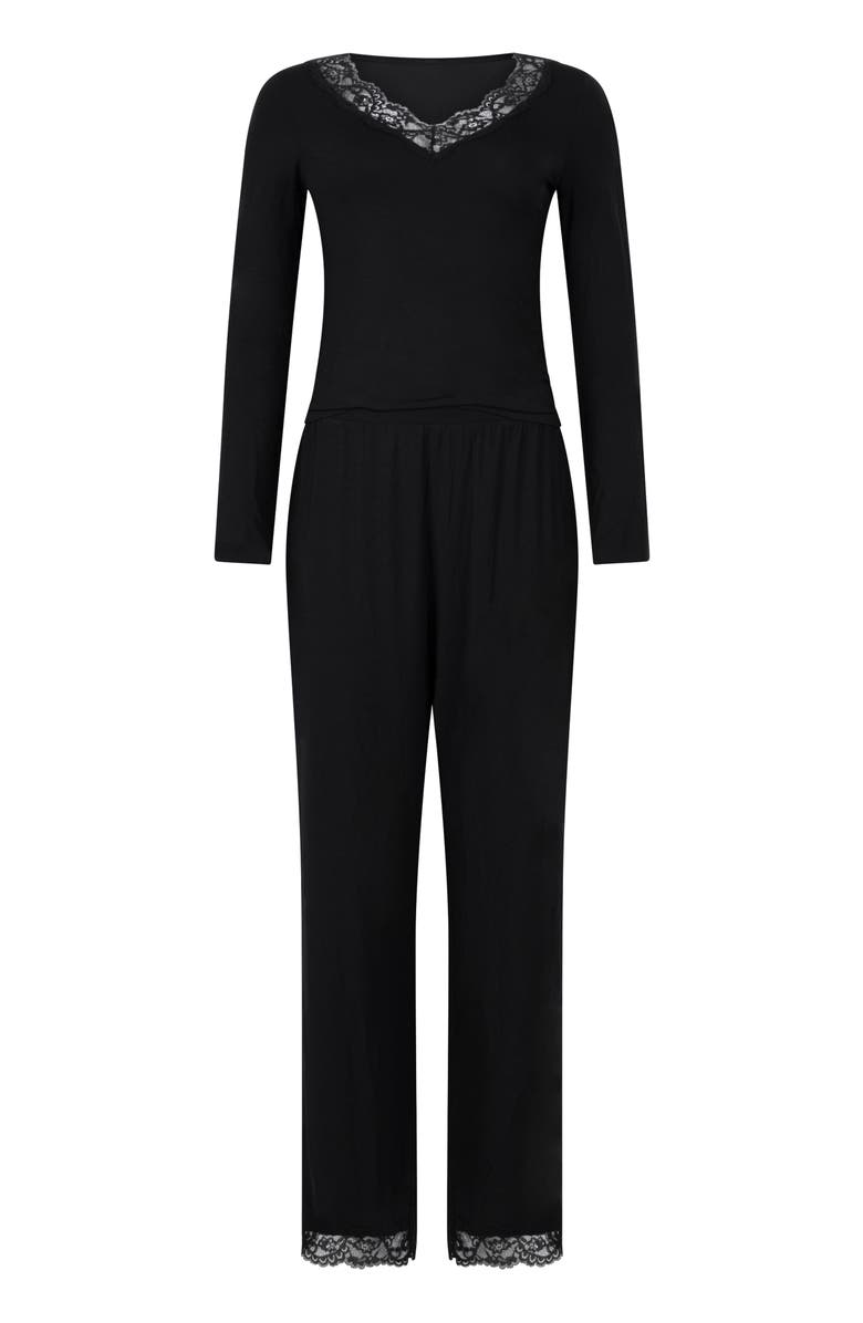 Hunkemöller Pajama Set, Alternate, color, Black