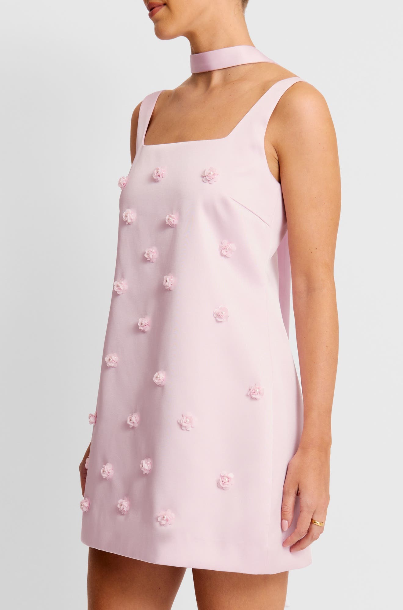 Beaded Strappy Mini Dress - image 2
