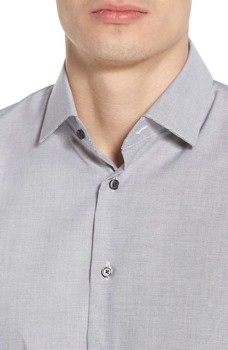 Calibrate Trim Fit Non-Iron Stretch Solid Dress Shirt, Alternate, color,