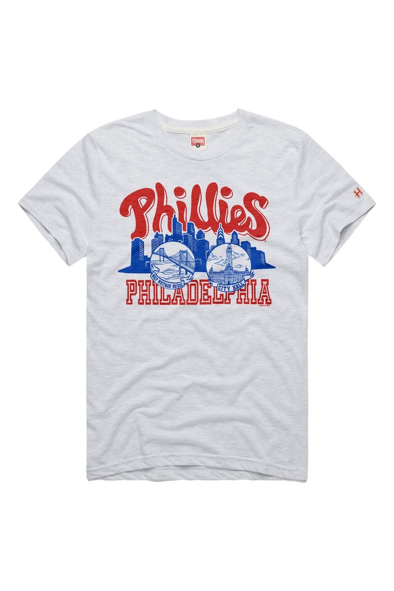 Men's Homage Ash Philadelphia Phillies Tri-Blend Hyperlocal T-Shirt, Main, color, Ash