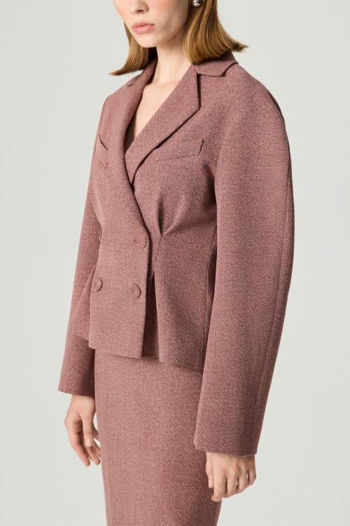 Nocturne Double-breasted Tailored Blazer In Burgundy