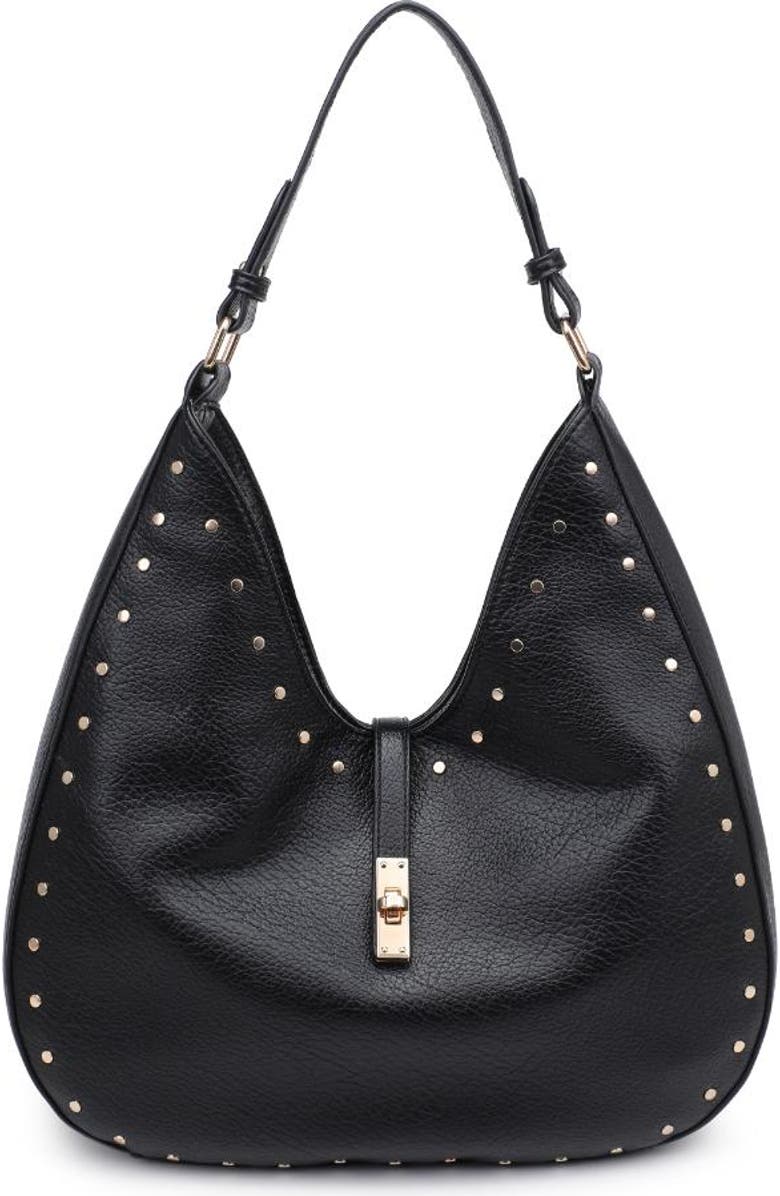 URBAN EXPRESSIONS HANDBAGS Expressions Midnight Oliva Hobo Bag - Chic Vegan Leather Handbag, Alternate, color, Midnight