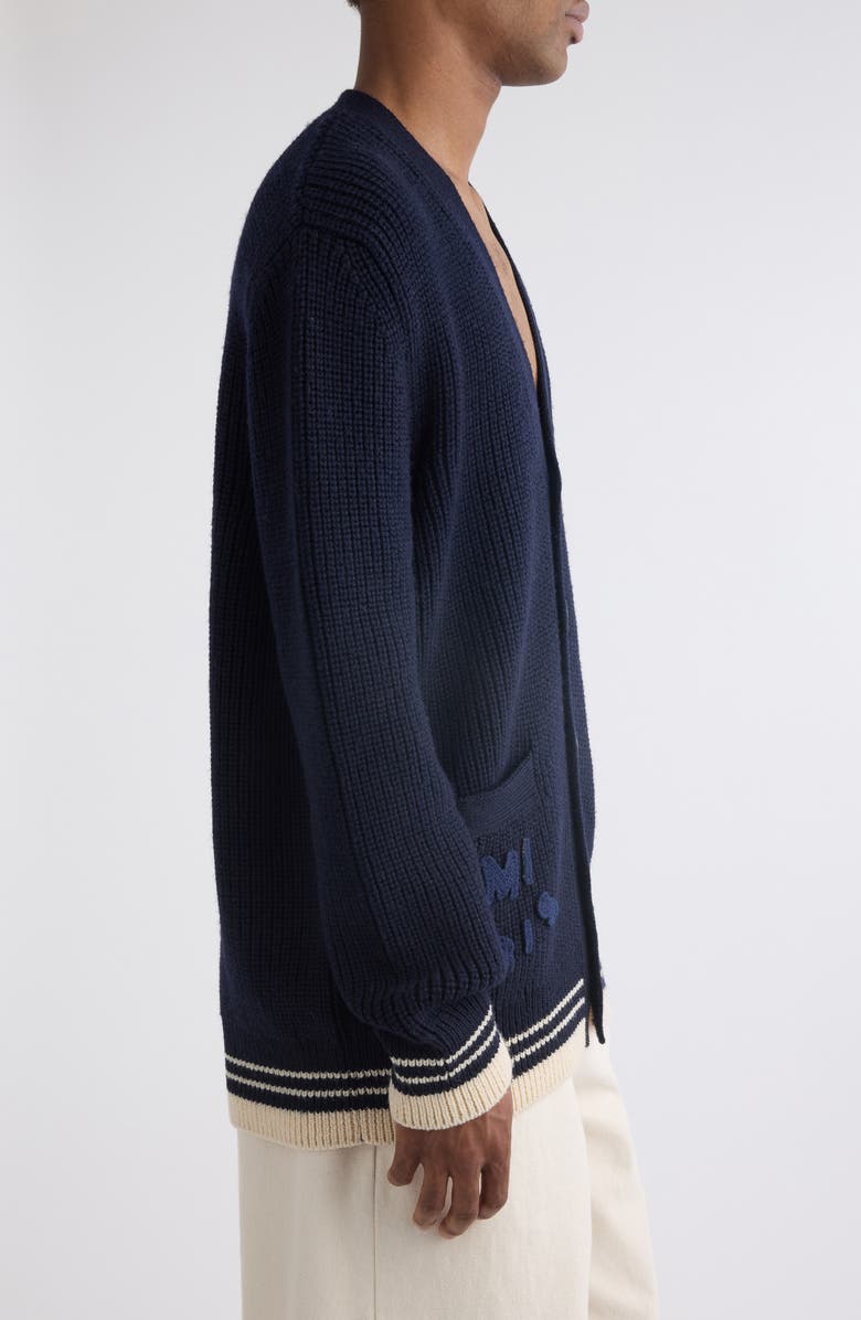 AMI PARIS Collegiate Virgin Wool Cardigan, Alternate, color, 