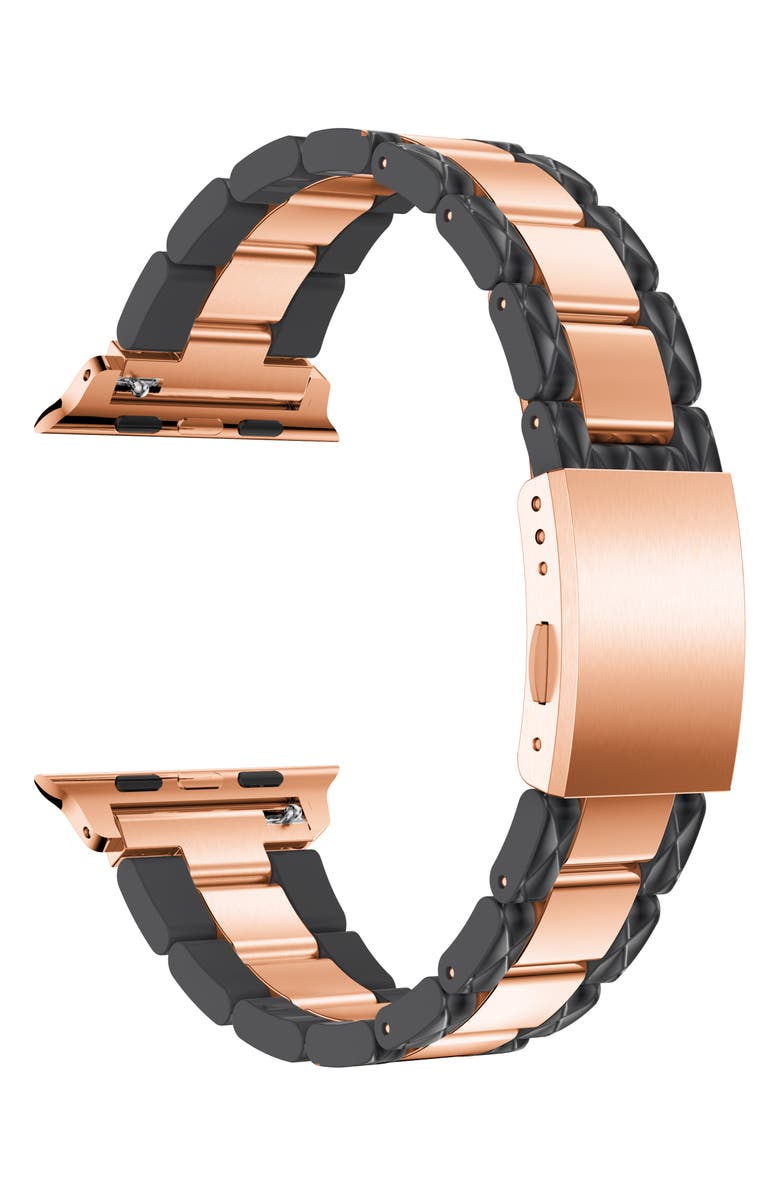 The Posh Tech Two-Tone Stainless Steel & Enamel 20mm Apple Watch<sup>®</sup> Bracelet Watchband, Alternate, color, 