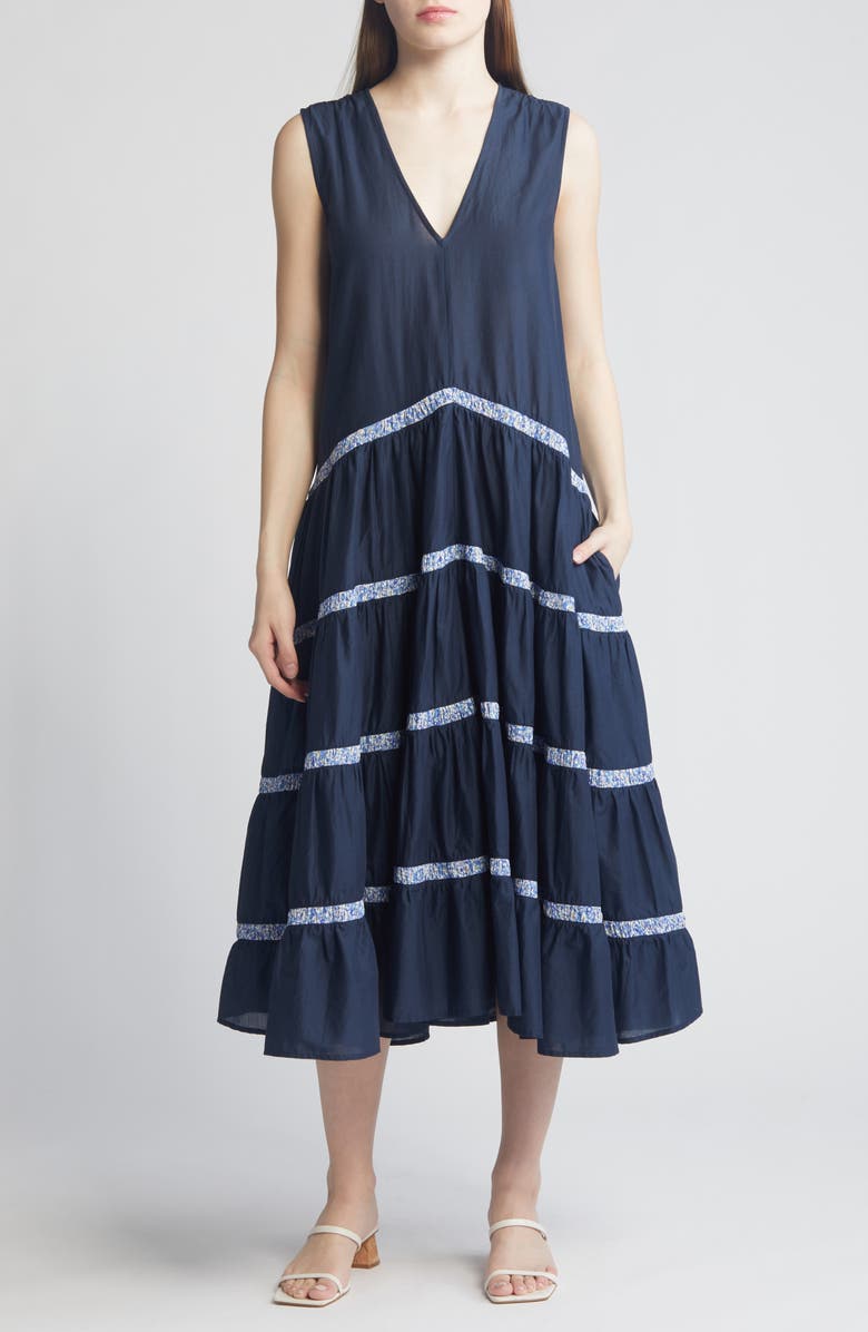 Merlette x Liberty London Wallis Sleeveless Cotton Lawn Dress, Alternate, color, 