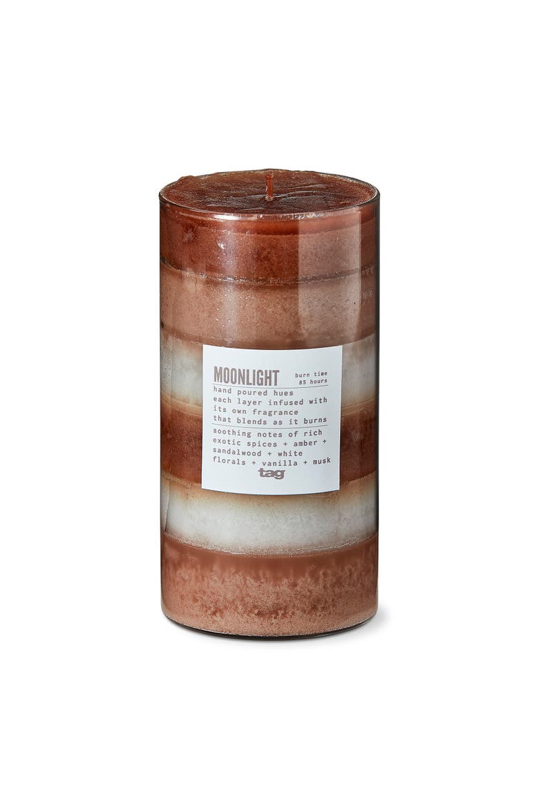 Moonlight Themed Scented Paraffin Wax Pillar Candle Large, Main, color, White
