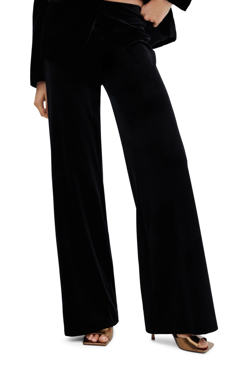 MANGO High Waist Flare Velvet Pants, Main, color, 