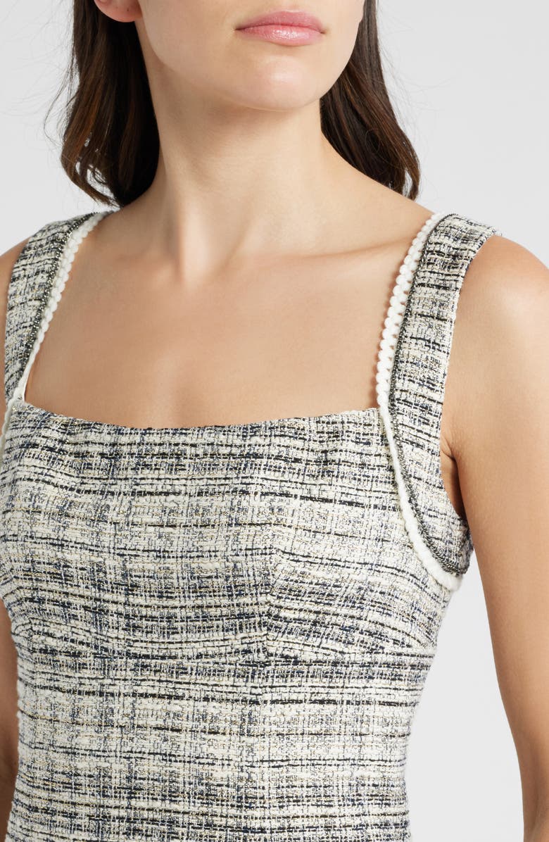 KOBI HALPERIN Metallic Tweed Minidress, Alternate, color, Ivory Multi