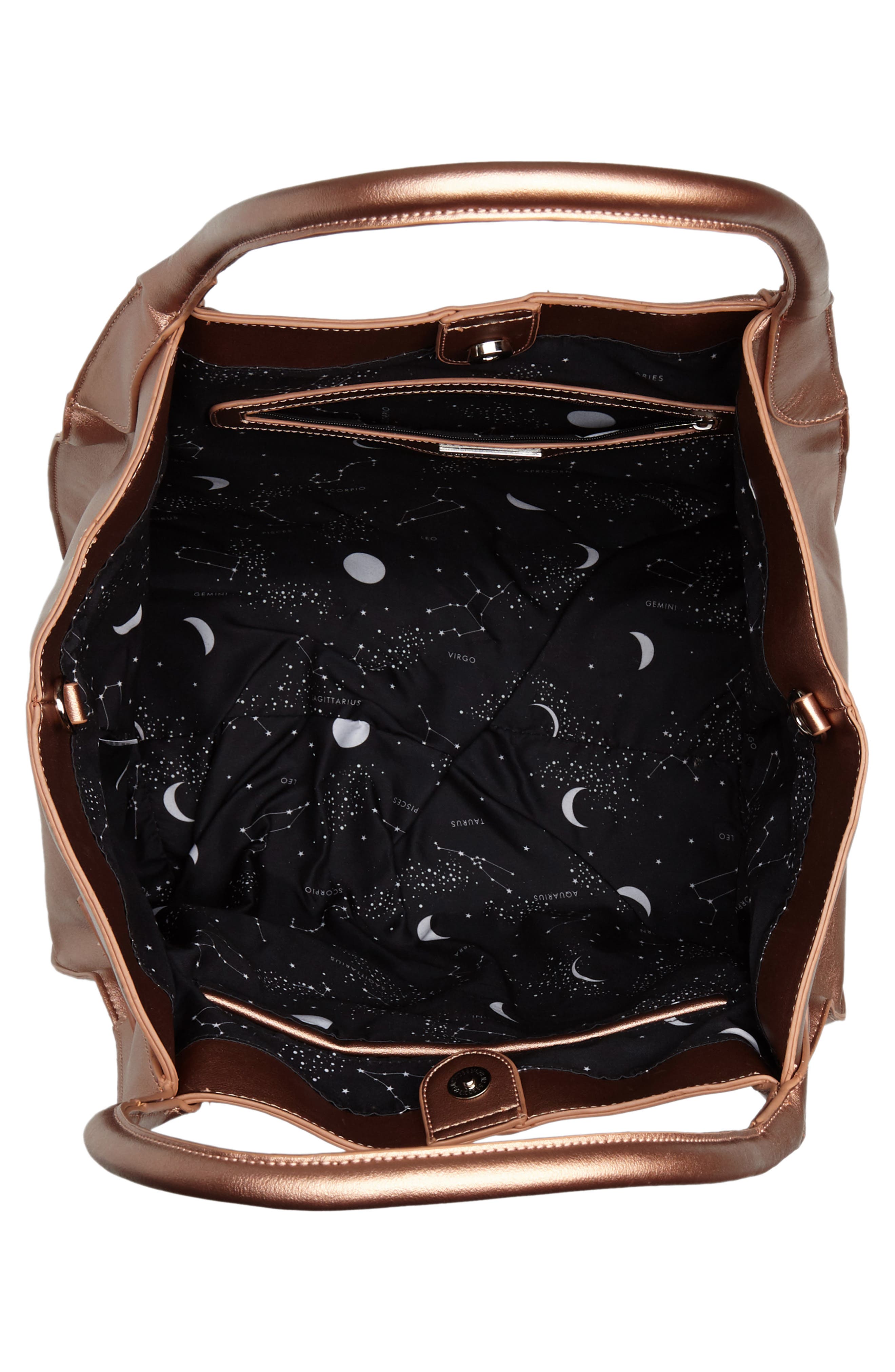 Large Faux Leather Carryall Tote, Alternate, color, ROSE GOLD