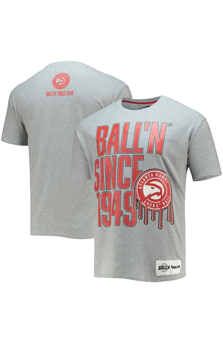 BALL'N Men's BALL'N Heathered Gray Atlanta Hawks Since 1949 T-Shirt, Alternate, color, Heather Gray
