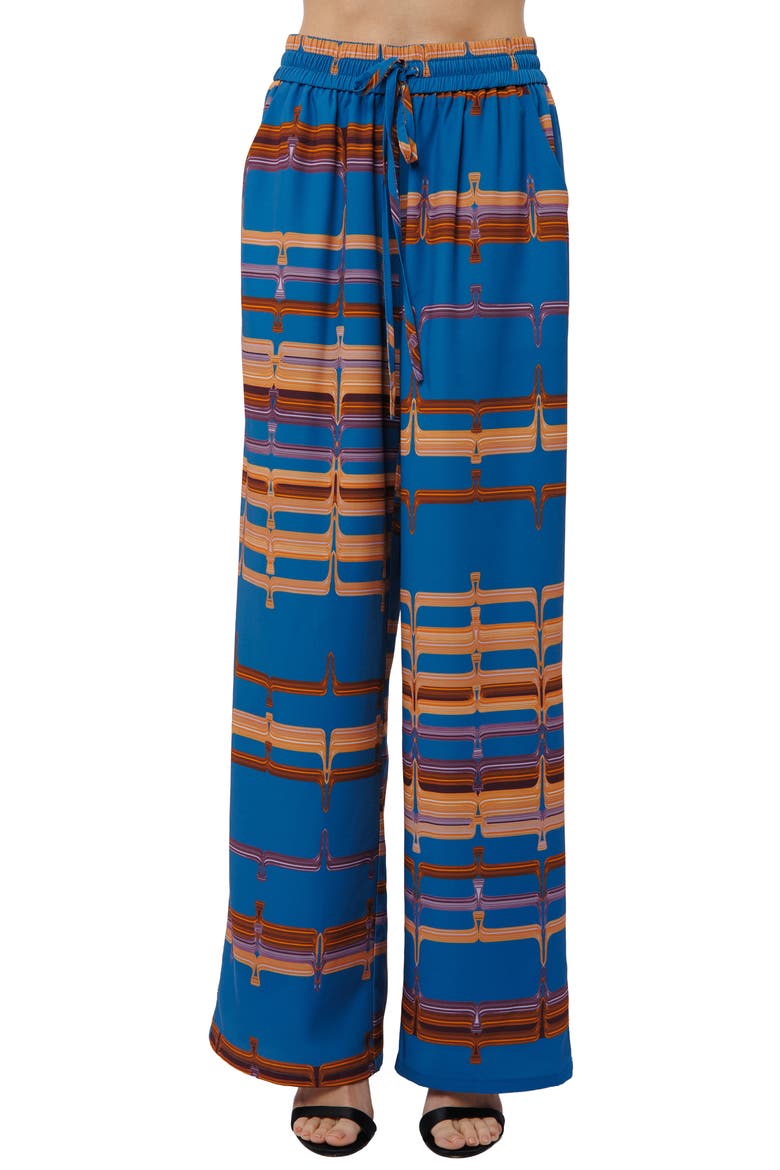 Gina Drawstring Wide Leg Pants, Main, color, BLUE