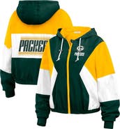 WEAR by Erin Andrews Women's WEAR by Erin Andrews  Green Green Bay Packers Color Block Full-Zip Windbreaker Jacket