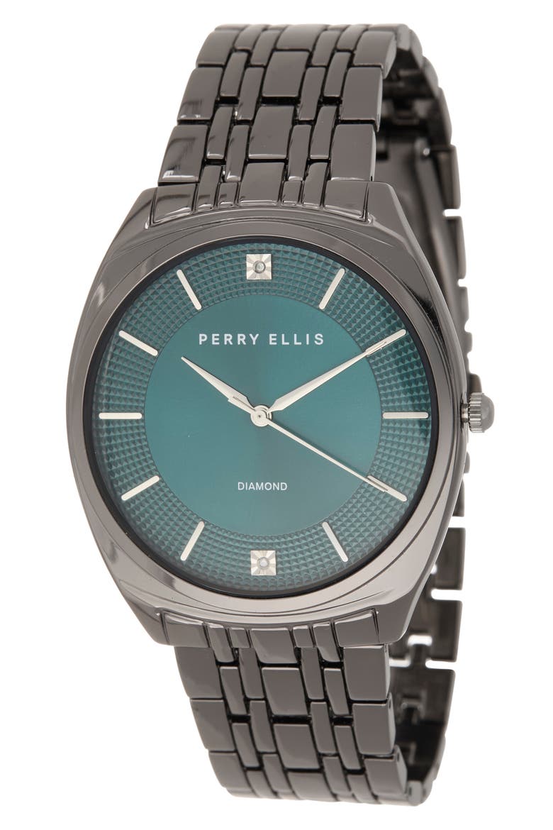 Gunmetal Diamond Accent Bracelet Strap Watch, 41mm, Main, color, GUNMETAL