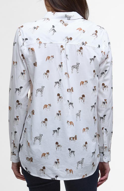Barbour Safari Dog Print Button-up Shirt In White