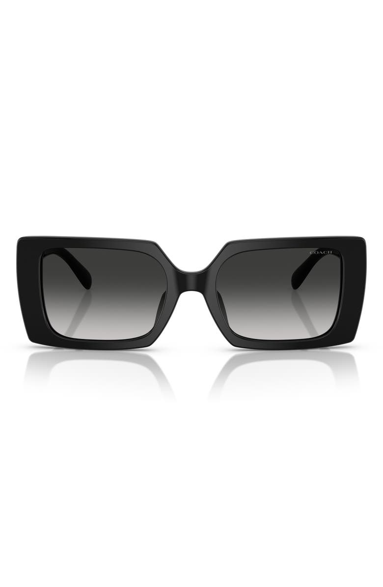 COACH 53mm Gradient Square Sunglasses, Alternate, color, Black