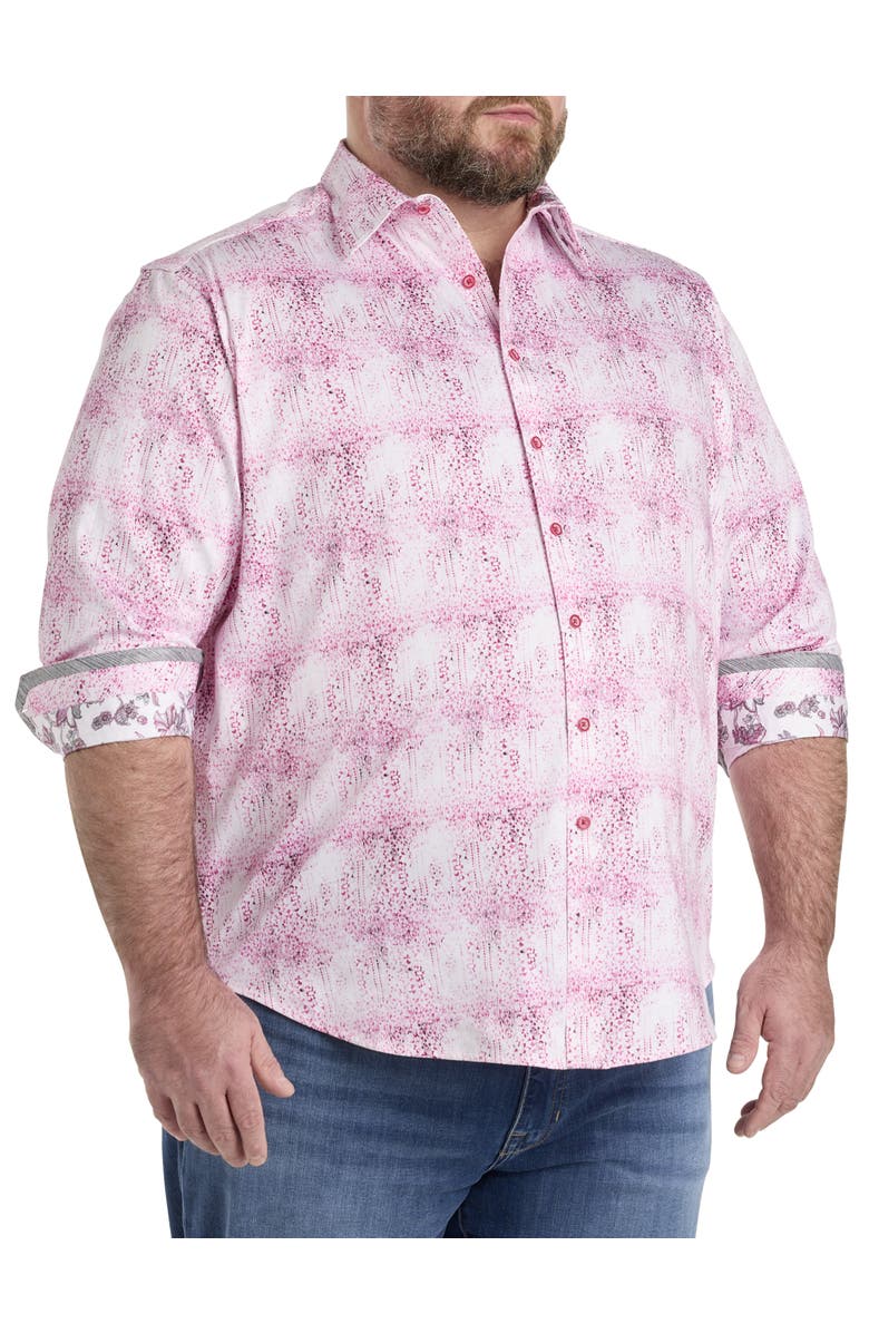 Robert Graham by Dxl Big & Tall Dreamweaver Sport Shirt, Main, color, Pink