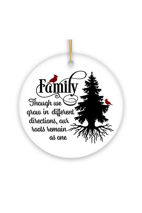 Family Roots Cardinal Pine Tree Round Ornament