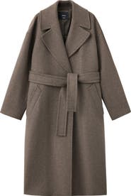 MANGO Traviata Oversized Wool Blend Coat