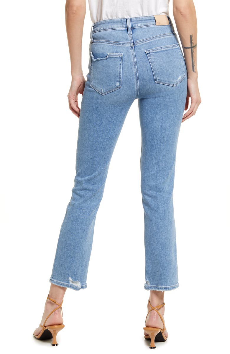 PAIGE Cindy High Waist Straight Leg Jeans, Alternate, color, Lovesong Distressed Beat Hem