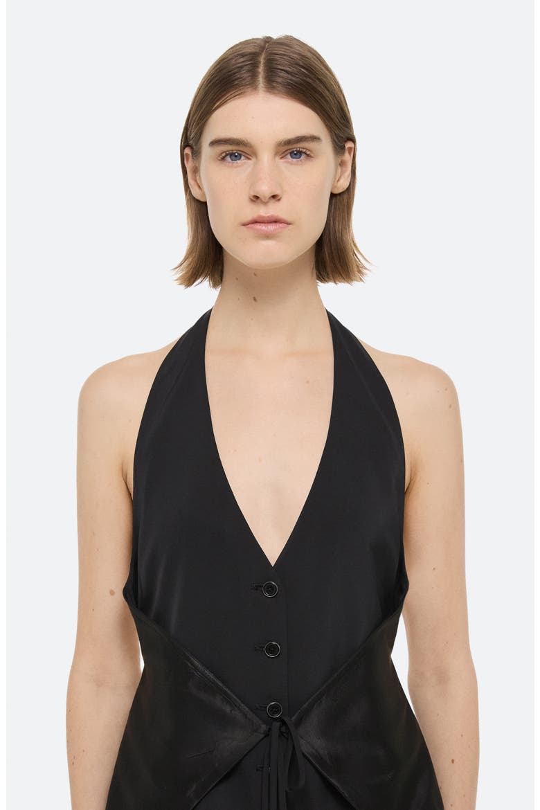 Halter Vest High-Low Dress, Alternate, color, BLACK