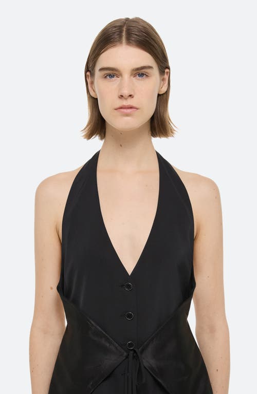 Helmut Lang Pleated Halter Vest Dress In Black