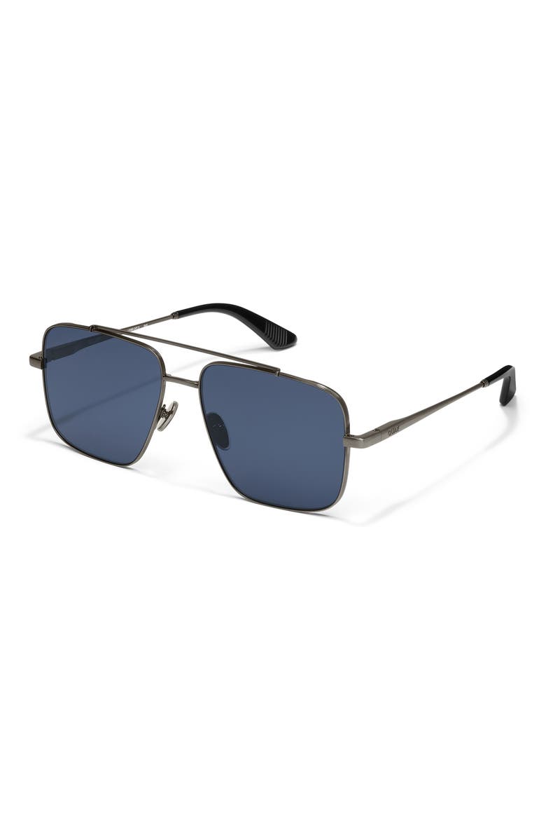 Level Out 60mm Aviator Sunglasses, Alternate, color, BRGNMTLNVY