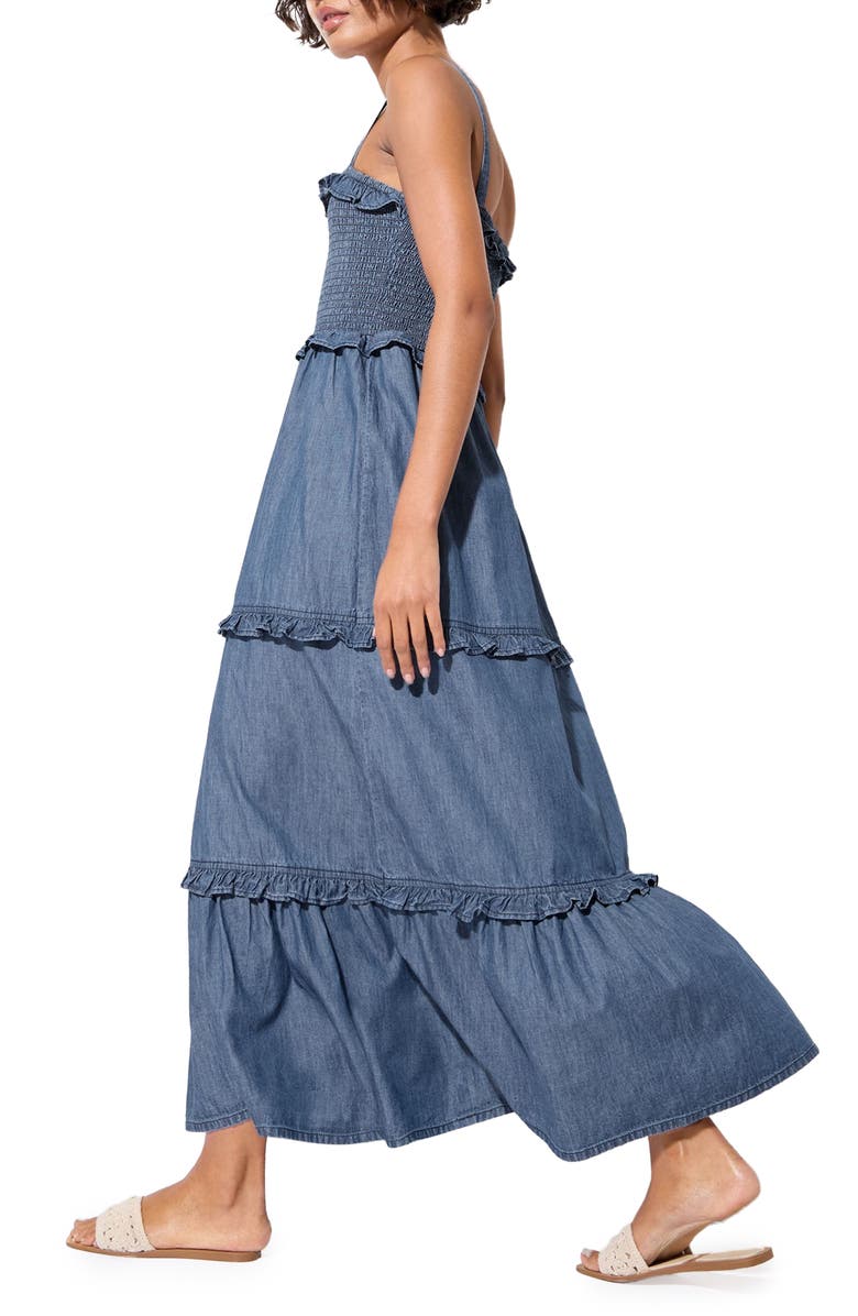 Friends Like These Tiered Chambray Dress, Alternate, color, Blue