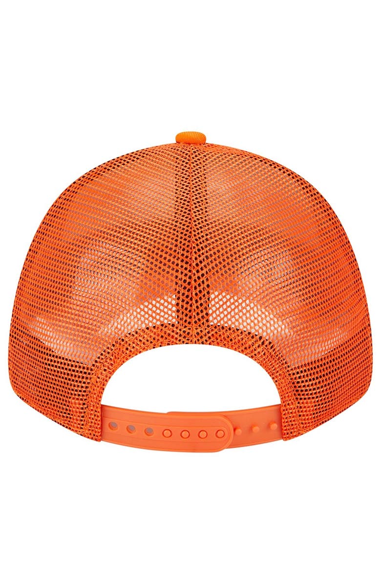 New Era Men's New Era Cream/Orange Denver Broncos Team Stripe Trucker 9FORTY Snapback Hat, Alternate, color, 