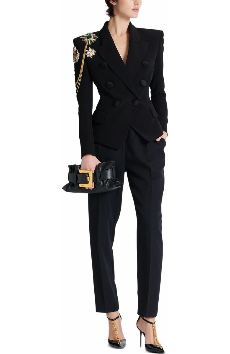 Balmain Mini Anthem Shoulder Bag In Leather, Alternate, color,