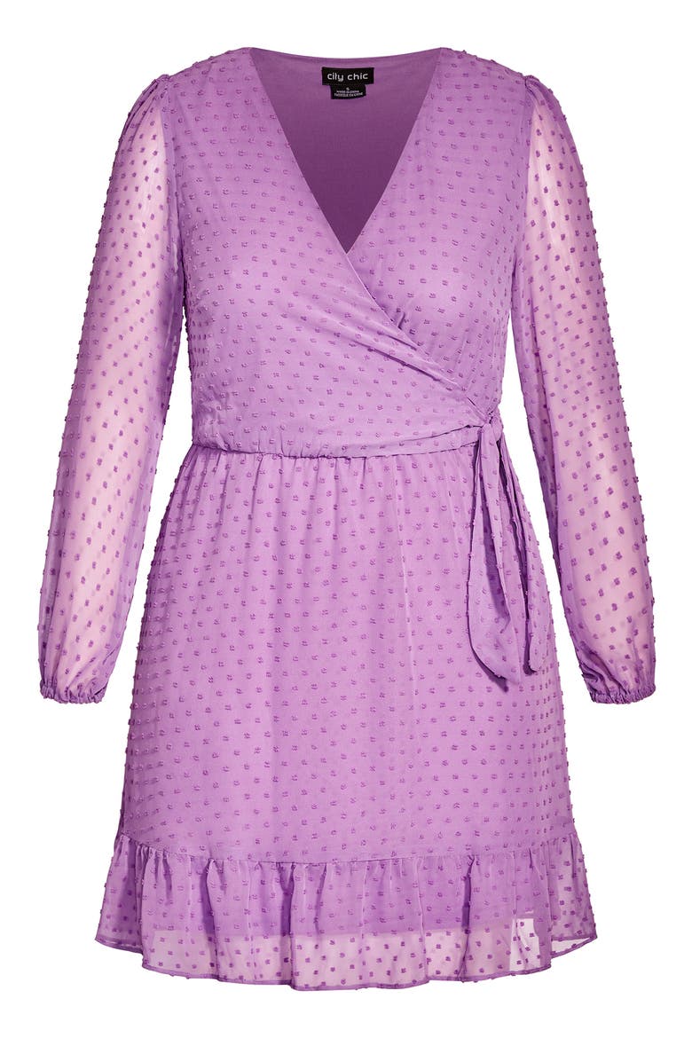 Wild Dobby Faux Wrap Dress, Alternate, color, LILAC