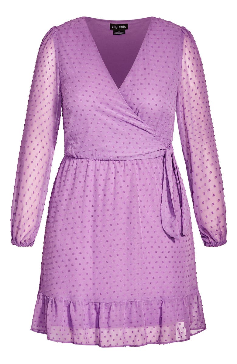 City Chic Wild Dobby Faux Wrap Dress, Alternate, color,