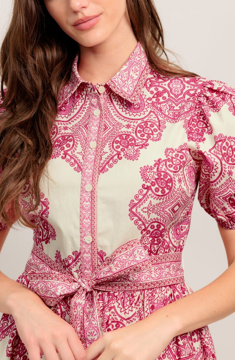 FLYING TOMATO Printed Minidress, Alternate, color, Off White/ Pink