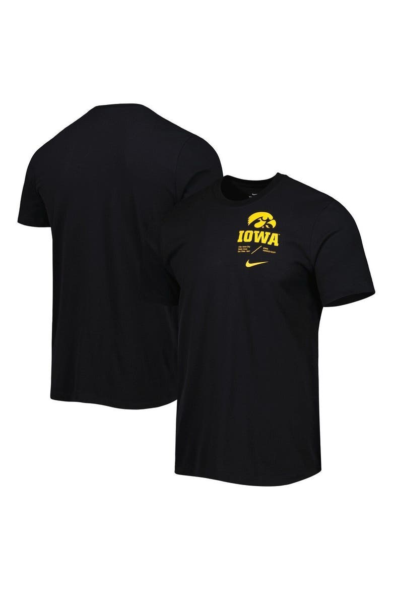 Men's Nike Black Iowa Hawkeyes Team Practice Performance T-Shirt, Main, color, Black