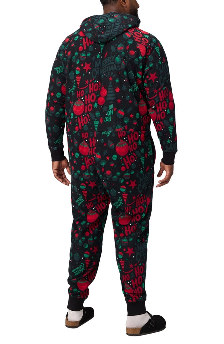 Fabletics Men's The Go-To Fleece Hooded Jumpsuit, Alternate, color, Ho Ho Holiday