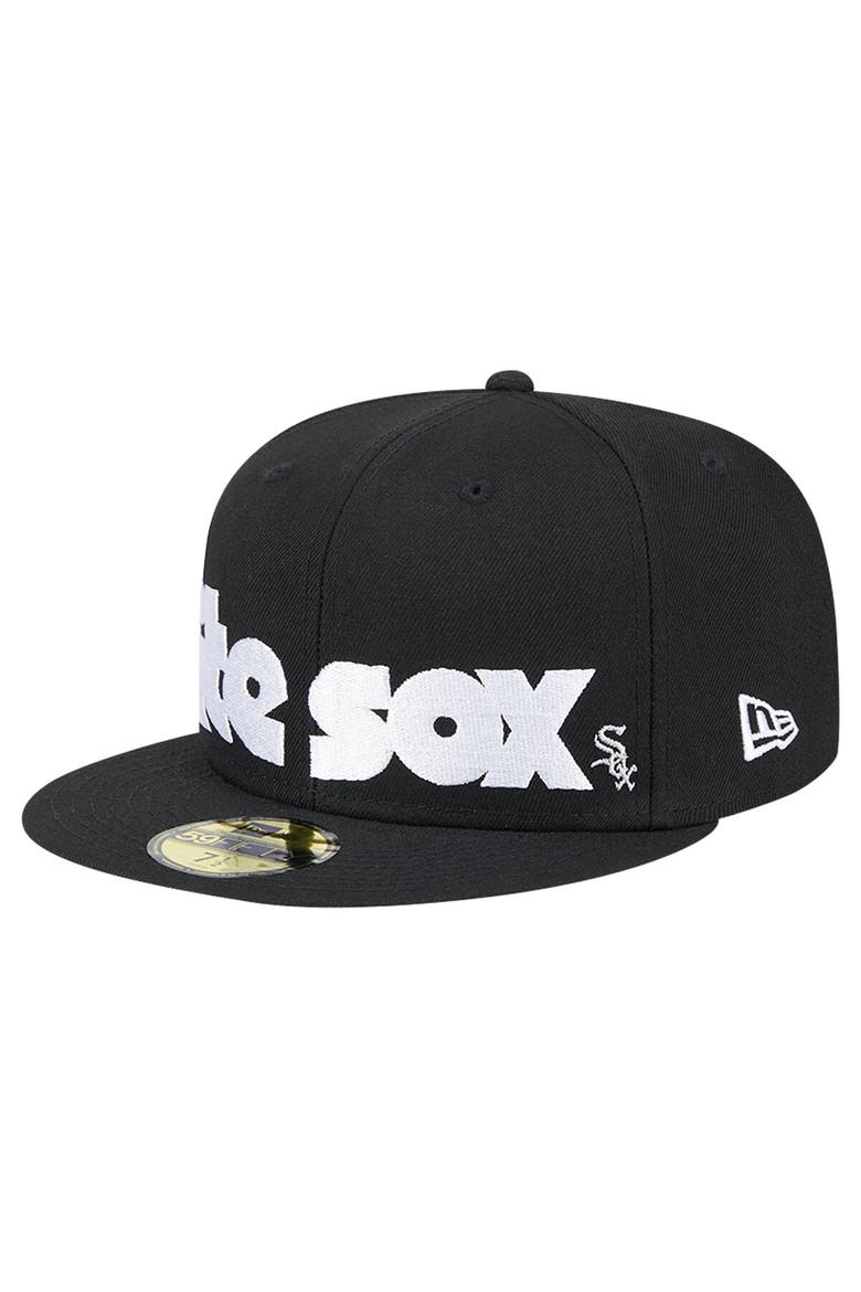 Men's New Era Black Chicago White Sox Checkered Undervisor 59FIFTY Fitted Hat, Main, color, Black