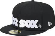 New Era Men's New Era Black Chicago White Sox Checkered Undervisor 59FIFTY Fitted Hat