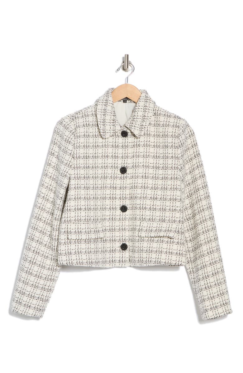 Amanda & Chelsea Lady Like Bouclé Jacket, Alternate, color, Cream/ Black