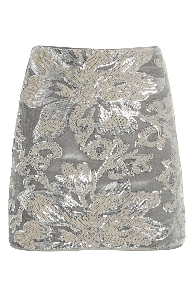 GUESS Ernesta Sequin Velvet Miniskirt, Alternate, color,