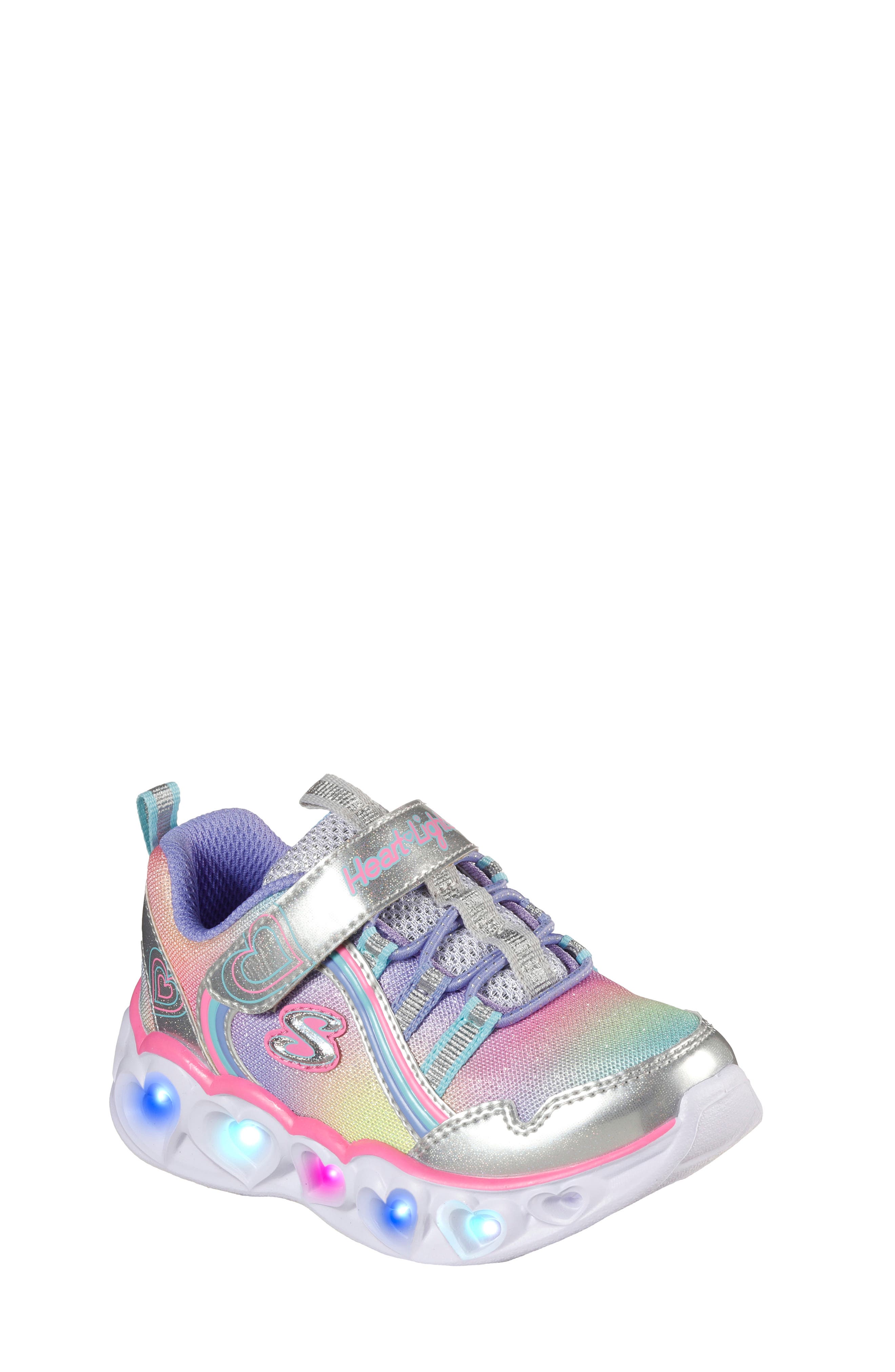 SKECHERS Heart Lights Rainbow Light-Up Sneaker, Main, color, 