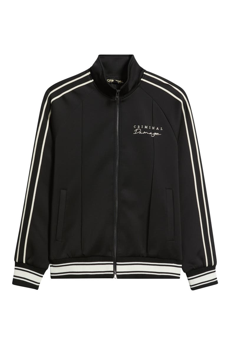 Dragon Embroidered Track Jacket, Alternate, color, BLACK/ ECRU
