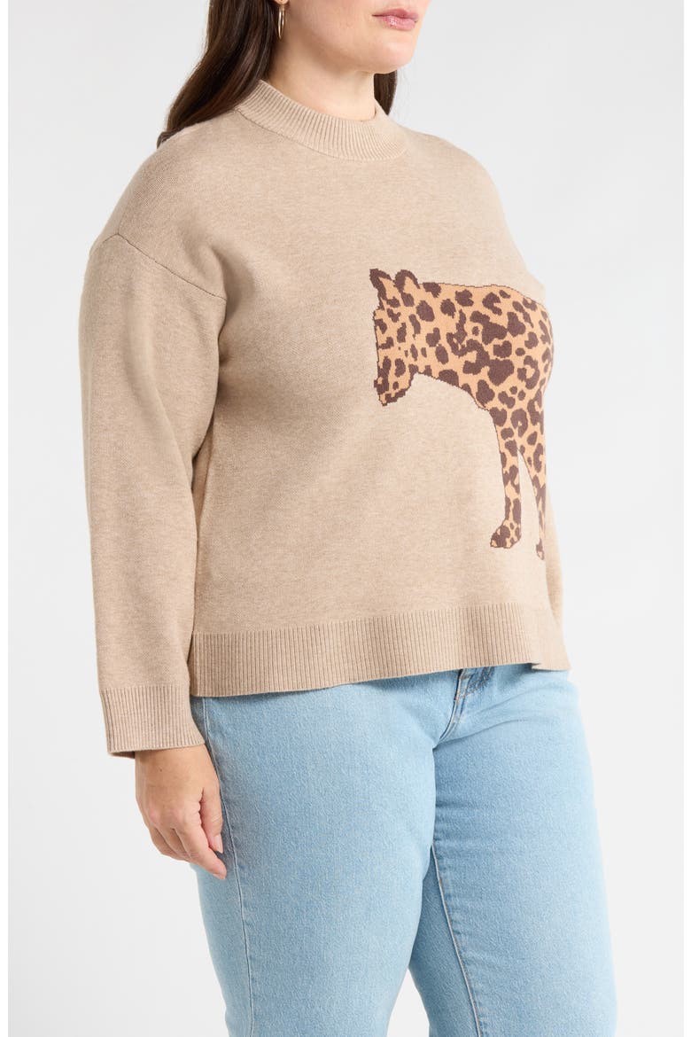 Jazara Leopard Sweater, Alternate, color, OATMEAL