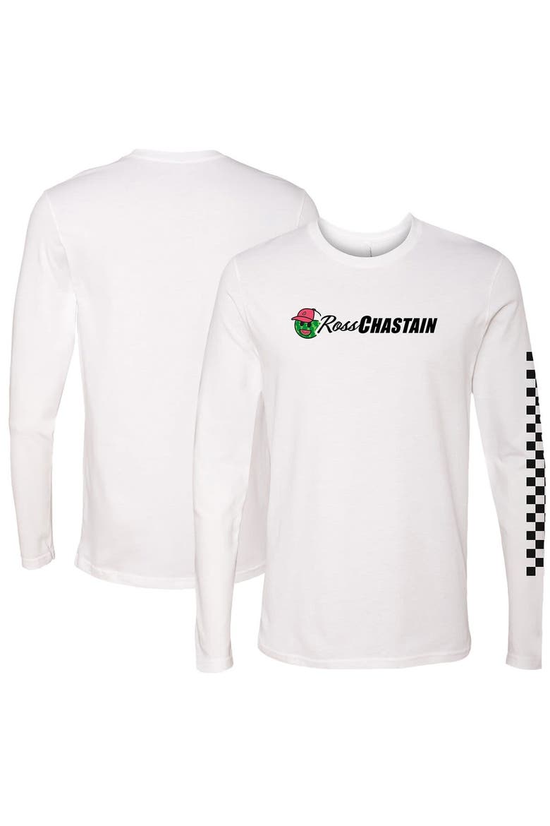 Men's Checkered Flag Sports White Ross Chastain Melon Man Long Sleeve T-Shirt, Main, color, White