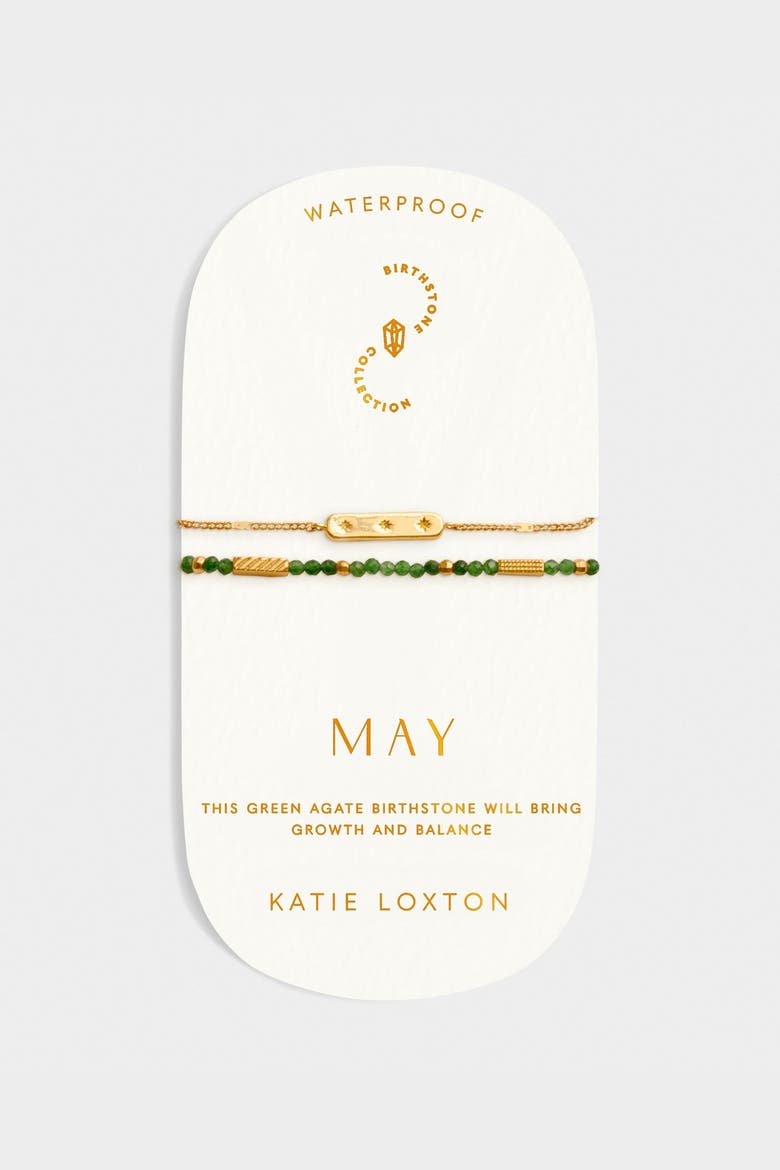 Birthstone Bracelet 'May' in Green Agate, Main, color, May
