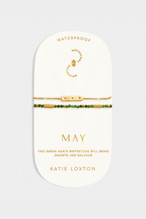Birthstone Bracelet 'May' in Green Agate