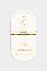 Katie Loxton Birthstone Bracelet 'May' in Green Agate