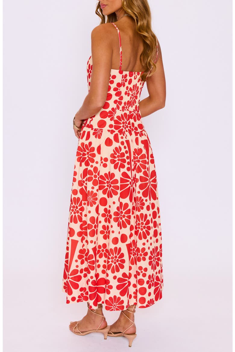 Meadows Sleeveless Fit & Flare Maxi Dress, Alternate, color, CREAM/ RED